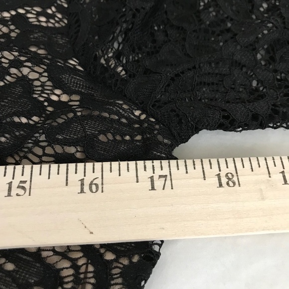 EN FOCUS STUDIO Lace Overlay Midi Dress Black Women’s Size 8 - Picture 10 of 16